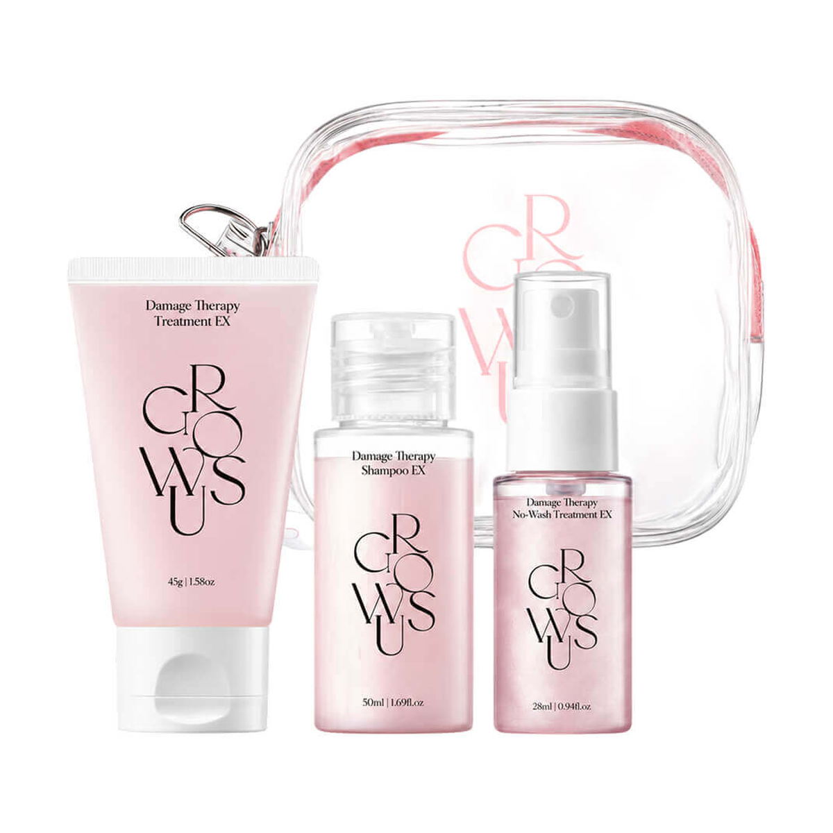 GROWUS Damage Therapy Travel Kit (Shampoo 50ml +Treatment 45g+No wash treatment 28ml) 3