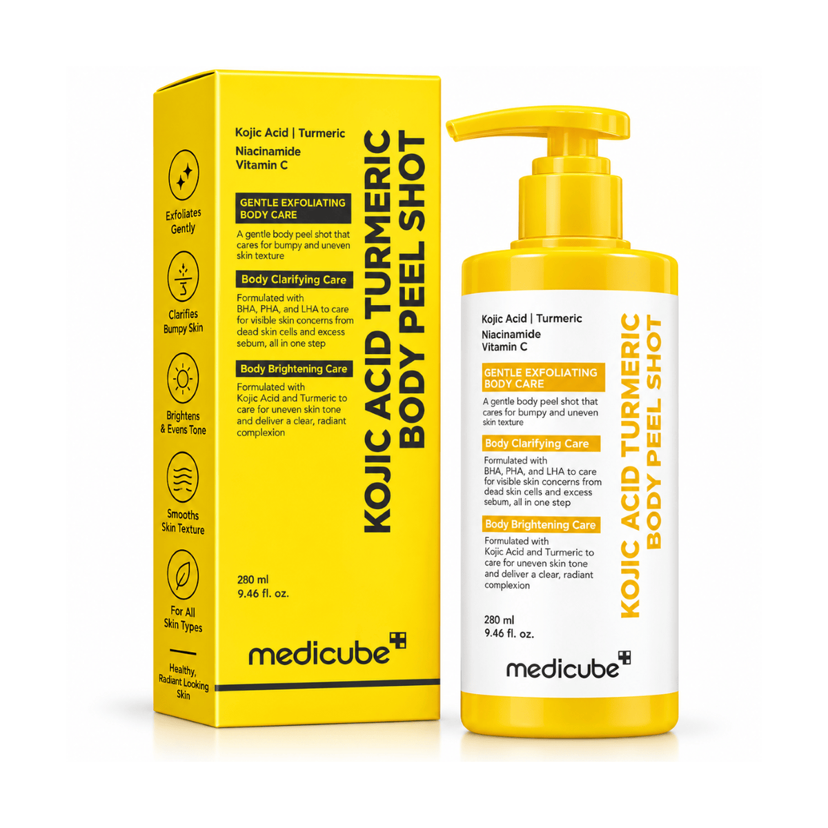 KOJIC ACID TURMERIC BODY PEEL SHOT 280ml 4