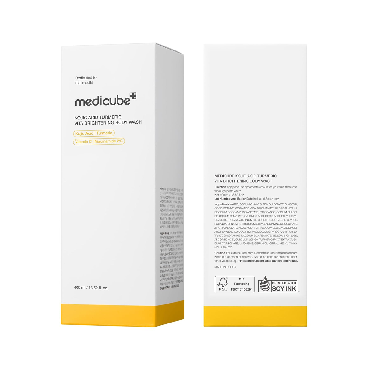 KOJIC ACID TURMERIC VITA BRIGHTENING BODY WASH 400ml 4